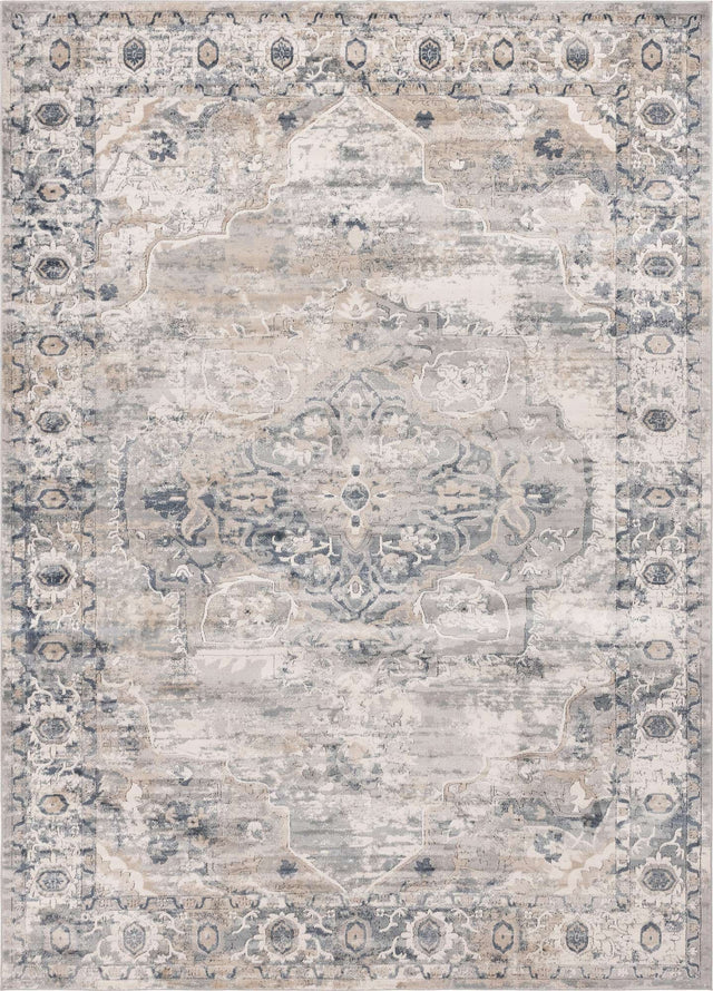 Gray 10' x 14' 1 Portland Rectangle Area Rug 85% Polypropylene & 15% Polyester Vintage Distressed Traditional Carpet for Home Decor for Sale at Rug Engine