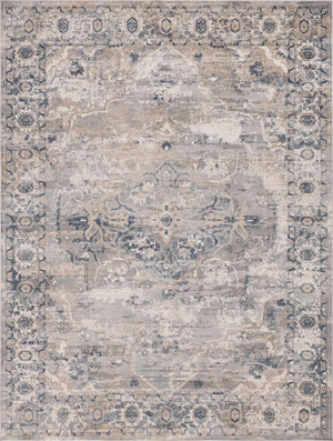 Gray 10' x 13' 1 Portland Rectangle Area Rug 85% Polypropylene & 15% Polyester Vintage Distressed Traditional Carpet for Home Decor for Sale at Rug Engine