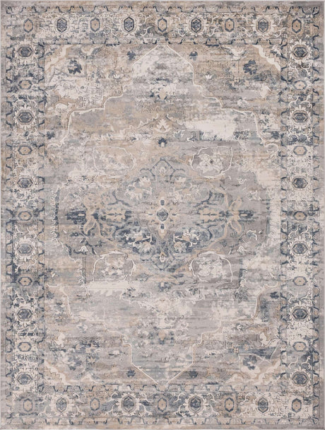 Gray 10' x 13' 1 Portland Rectangle Area Rug 85% Polypropylene & 15% Polyester Vintage Distressed Traditional Carpet for Home Decor for Sale at Rug Engine
