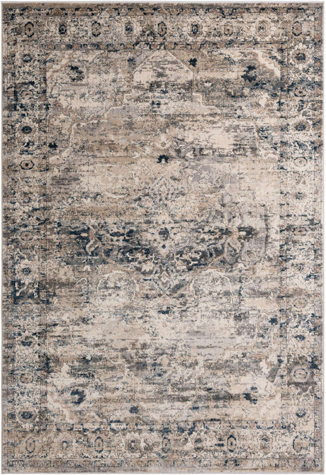Gray 7' 1 x 10' Portland Rectangle Area Rug 85% Polypropylene & 15% Polyester Vintage Distressed Traditional Carpet for Home Decor for Sale at Rug Engine
