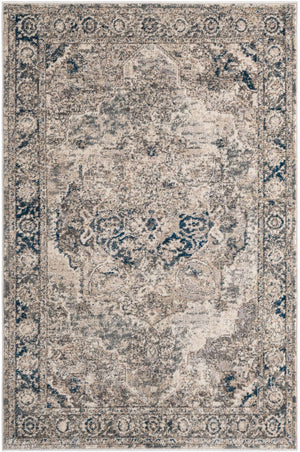 Gray 4' 1 x 6' 1 Portland Rectangle Area Rug 85% Polypropylene & 15% Polyester Vintage Distressed Traditional Carpet for Home Decor for Sale at Rug Engine