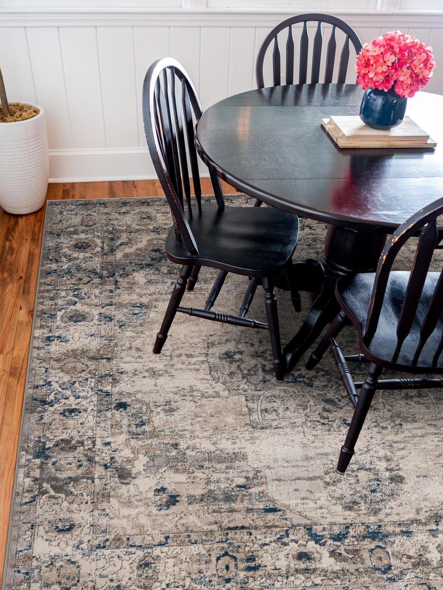 Gray 10' x 10' Portland Square Area Rug 85% Polypropylene & 15% Polyester Vintage Distressed Traditional Carpet for Home Decor for Sale at Rug Engine