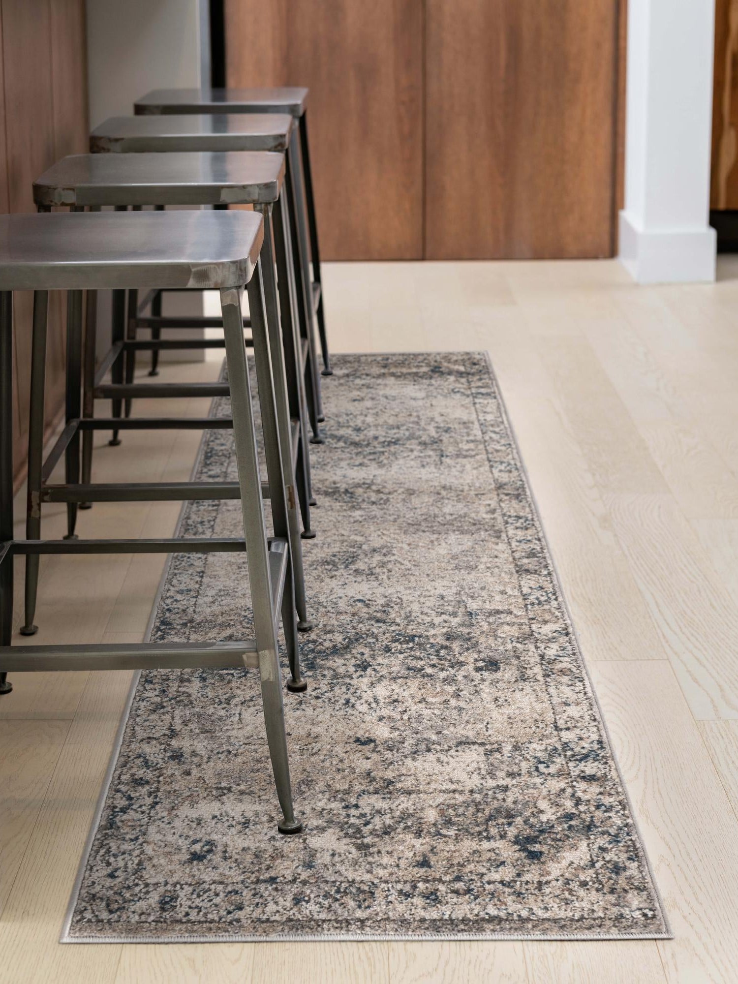 Gray 2' x 7' 1 Portland Runner Area Rug 85% Polypropylene & 15% Polyester Vintage Distressed Traditional Carpet for Home Decor for Sale at Rug Engine
