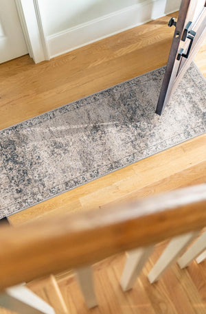 Gray 2' x 12' Portland Runner Area Rug 85% Polypropylene & 15% Polyester Vintage Distressed Traditional Carpet for Home Decor for Sale at Rug Engine