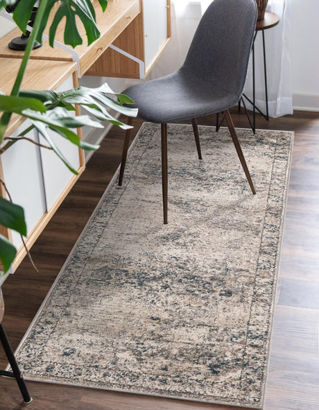 Gray 2' 7 x 10' Portland Runner Area Rug 85% Polypropylene & 15% Polyester Vintage Distressed Traditional Carpet for Home Decor for Sale at Rug Engine
