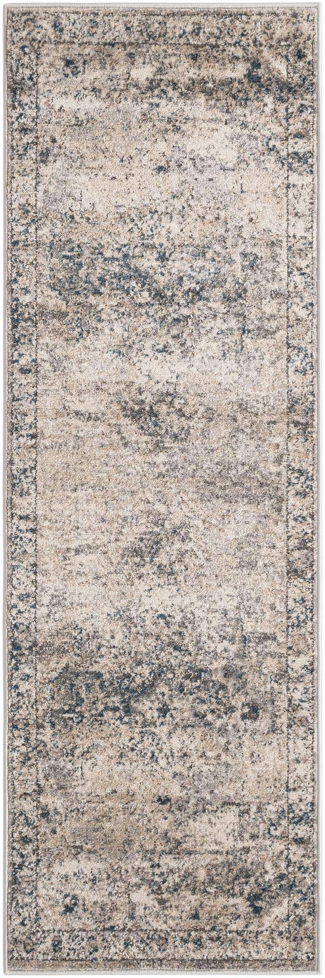 Gray 2' x 6' 1 Portland Runner Area Rug 85% Polypropylene & 15% Polyester Vintage Distressed Traditional Carpet for Home Decor for Sale at Rug Engine
