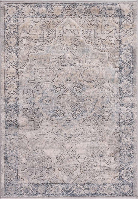Gray 2' 2 x 3' 1 Portland Rectangle Area Rug 85% Polypropylene & 15% Polyester Vintage Distressed Traditional Carpet for Home Decor for Sale at Rug Engine
