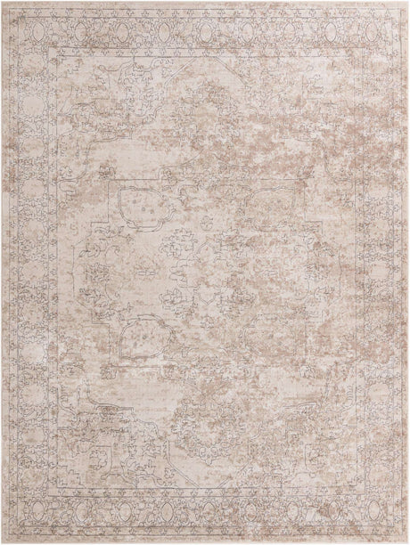 Ivory 10' x 13' 1 Portland Rectangle Area Rug 85% Polypropylene & 15% Polyester Vintage Distressed Traditional Carpet for Home Decor for Sale at Rug Engine
