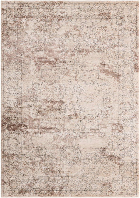 Ivory 7' 1 x 10' Portland Rectangle Area Rug 85% Polypropylene & 15% Polyester Vintage Distressed Traditional Carpet for Home Decor for Sale at Rug Engine
