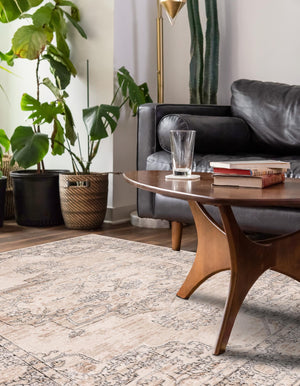 Ivory 7' 10 x 10' Portland Rectangle Area Rug 85% Polypropylene & 15% Polyester Vintage Distressed Traditional Carpet for Home Decor for Sale at Rug Engine