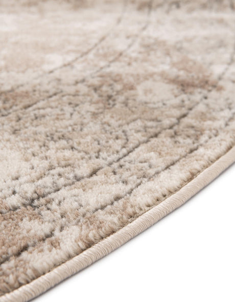 Ivory 10' x 10' Portland Round Area Rug 85% Polypropylene & 15% Polyester Vintage Distressed Traditional Carpet for Home Decor for Sale at Rug Engine