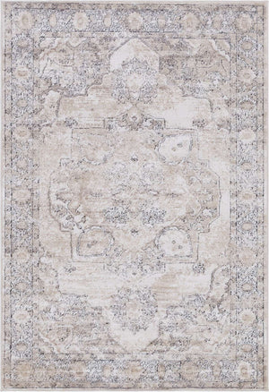 Ivory 4' 1 x 6' 1 Portland Rectangle Area Rug 85% Polypropylene & 15% Polyester Vintage Distressed Traditional Carpet for Home Decor for Sale at Rug Engine