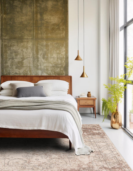 Ivory 7' 10 x 7' 10 Portland Square Area Rug 85% Polypropylene & 15% Polyester Vintage Distressed Traditional Carpet for Home Decor for Sale at Rug Engine