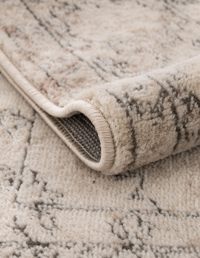 Ivory 5' 3 x 5' 3 Portland Square Area Rug 85% Polypropylene & 15% Polyester Vintage Distressed Traditional Carpet for Home Decor for Sale at Rug Engine