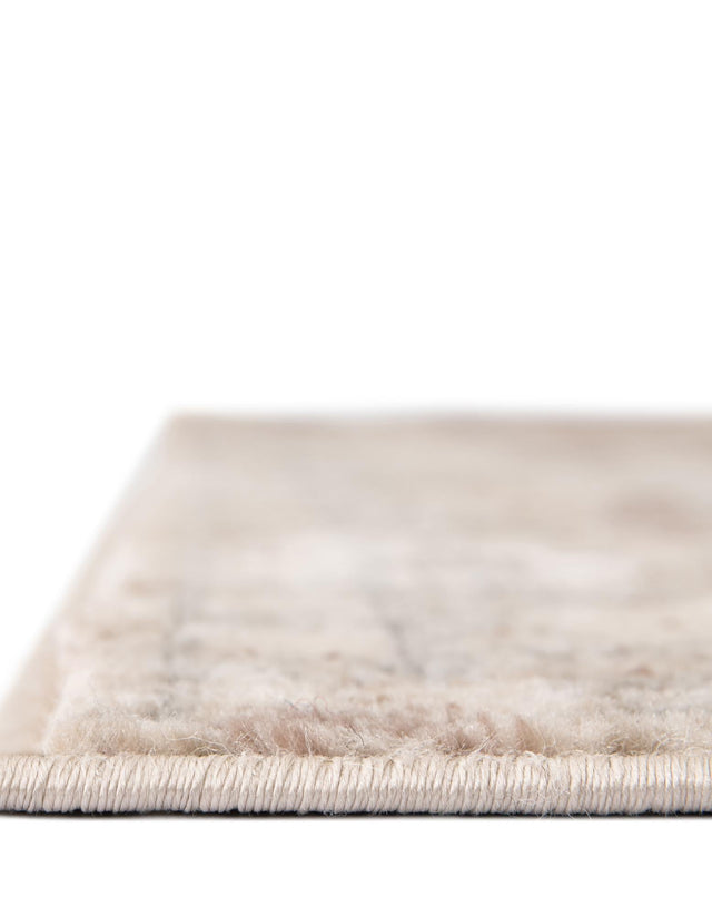 Ivory 5' 3 x 5' 3 Portland Square Area Rug 85% Polypropylene & 15% Polyester Vintage Distressed Traditional Carpet for Home Decor for Sale at Rug Engine