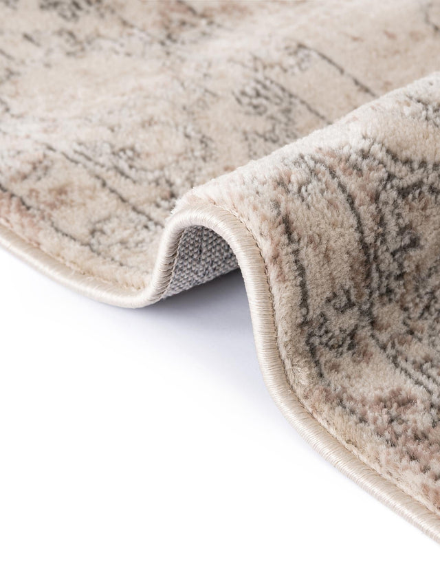 Ivory 5' 3 x 5' 3 Portland Square Area Rug 85% Polypropylene & 15% Polyester Vintage Distressed Traditional Carpet for Home Decor for Sale at Rug Engine
