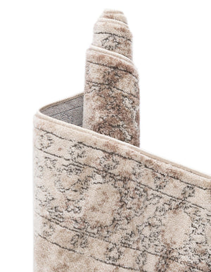 Ivory 5' 3 x 5' 3 Portland Square Area Rug 85% Polypropylene & 15% Polyester Vintage Distressed Traditional Carpet for Home Decor for Sale at Rug Engine