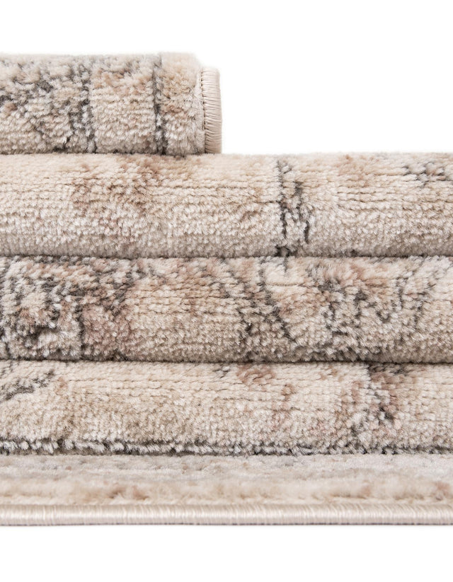 Ivory 5' 3 x 5' 3 Portland Square Area Rug 85% Polypropylene & 15% Polyester Vintage Distressed Traditional Carpet for Home Decor for Sale at Rug Engine