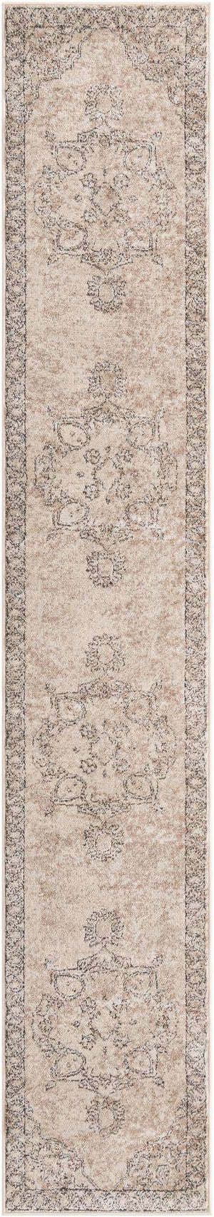Ivory 2' 2 x 12' Portland Runner Area Rug 85% Polypropylene & 15% Polyester Vintage Distressed Traditional Carpet for Home Decor for Sale at Rug Engine