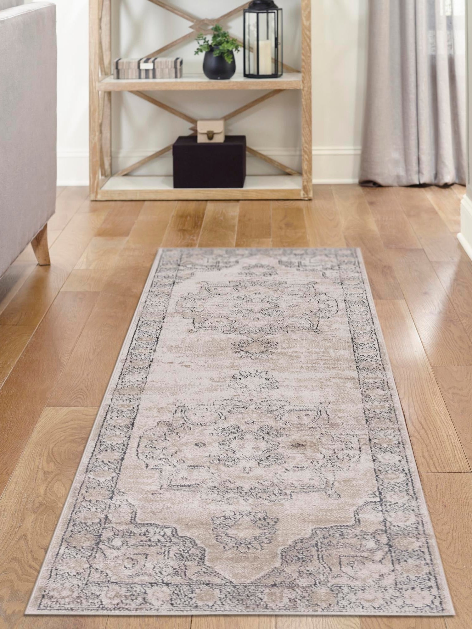 Ivory 2' 7 x 13' 1 Portland Runner Area Rug 85% Polypropylene & 15% Polyester Vintage Distressed Traditional Carpet for Home Decor for Sale at Rug Engine