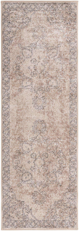 Ivory 2' x 6' 1 Portland Runner Area Rug 85% Polypropylene & 15% Polyester Vintage Distressed Traditional Carpet for Home Decor for Sale at Rug Engine