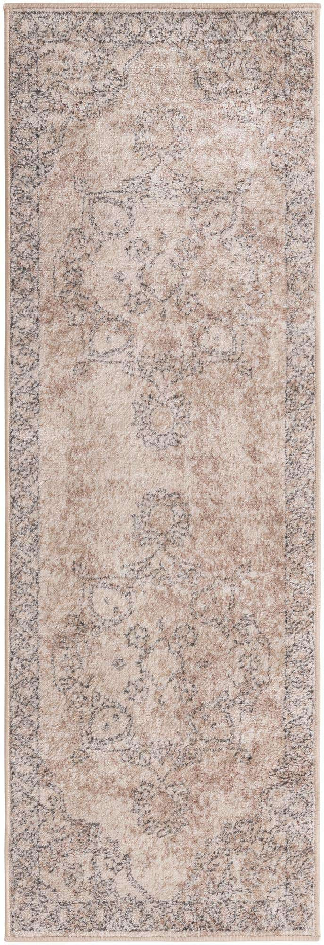 Ivory 2' x 6' 1 Portland Runner Area Rug 85% Polypropylene & 15% Polyester Vintage Distressed Traditional Carpet for Home Decor for Sale at Rug Engine