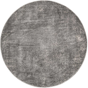 Gray 7' 1 x 7' 1 Portland Round Area Rug 85% Polypropylene & 15% Polyester Vintage Distressed Traditional Carpet for Home Decor for Sale at Rug Engine