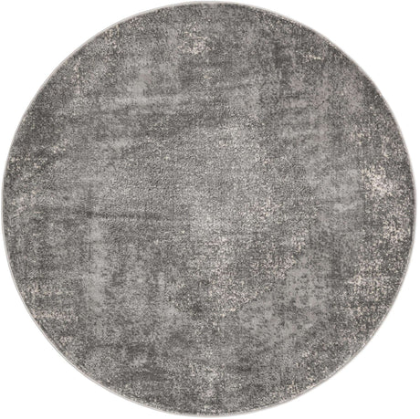Gray 7' 1 x 7' 1 Portland Round Area Rug 85% Polypropylene & 15% Polyester Vintage Distressed Traditional Carpet for Home Decor for Sale at Rug Engine