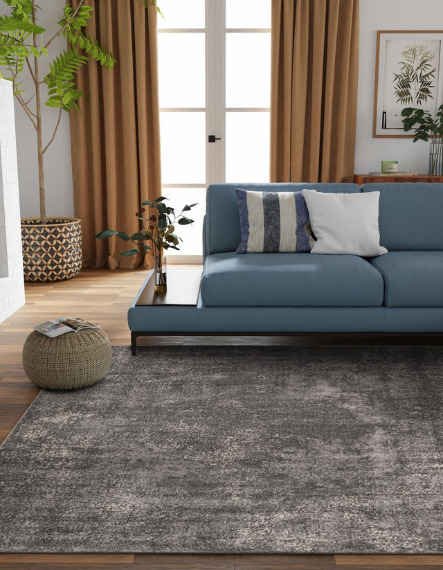 Gray 10' x 10' Portland Square Area Rug 85% Polypropylene & 15% Polyester Vintage Distressed Traditional Carpet for Home Decor for Sale at Rug Engine