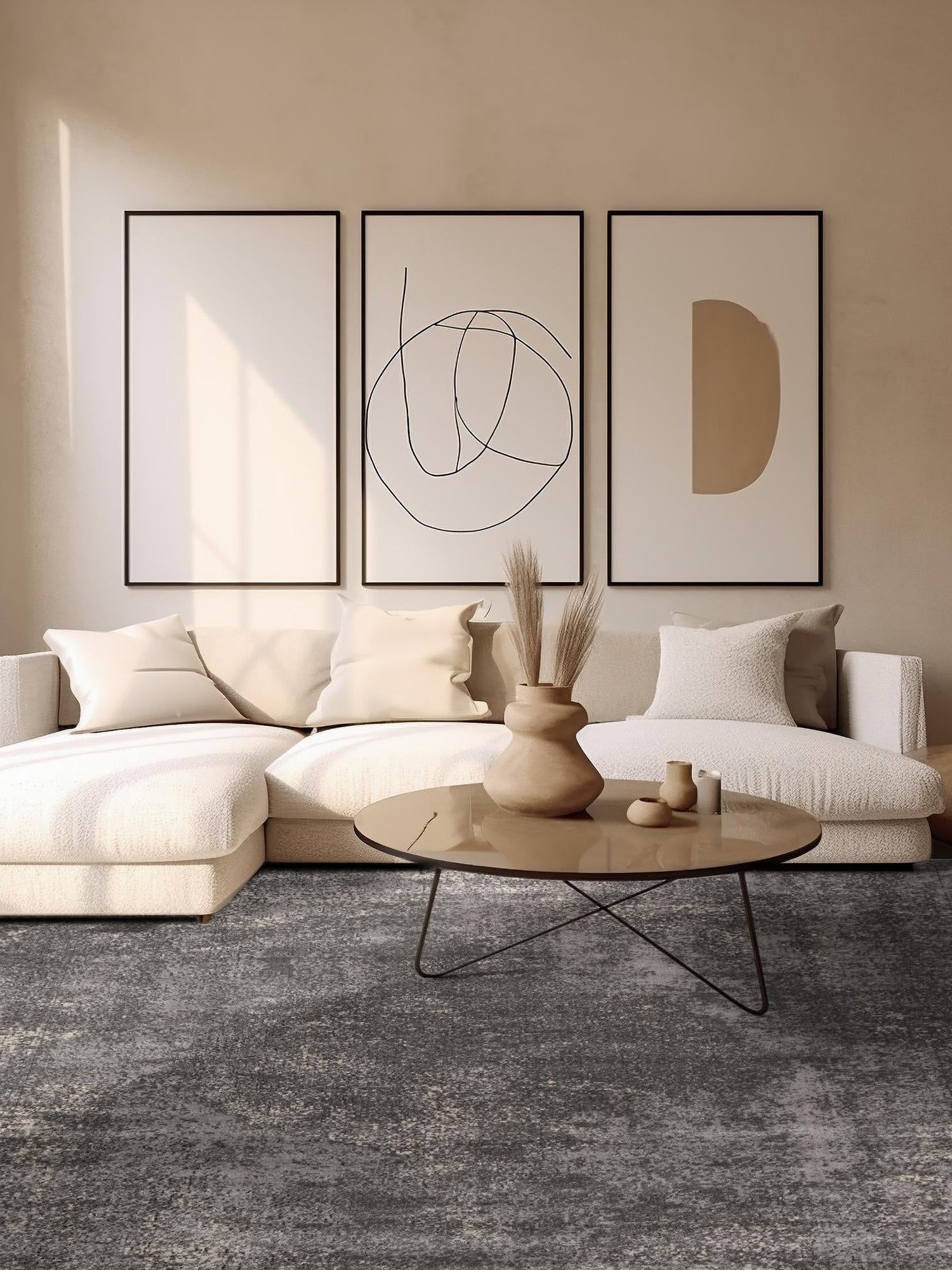 Gray 10' x 10' Portland Square Area Rug 85% Polypropylene & 15% Polyester Vintage Distressed Traditional Carpet for Home Decor for Sale at Rug Engine