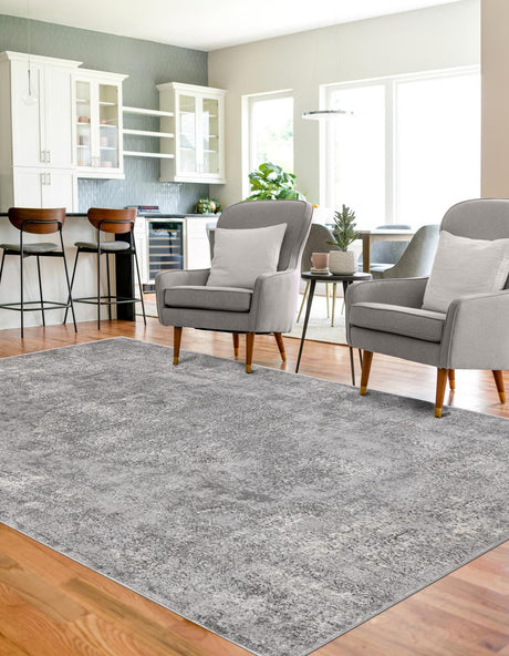 Gray 10' x 13' 1 Portland Rectangle Area Rug 85% Polypropylene & 15% Polyester Vintage Distressed Traditional Carpet for Home Decor for Sale at Rug Engine