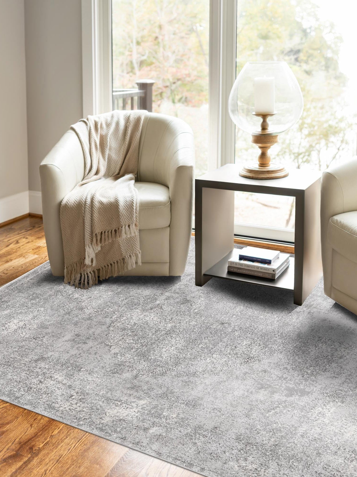 Gray 9' x 12' Portland Rectangle Area Rug 85% Polypropylene & 15% Polyester Vintage Distressed Traditional Carpet for Home Decor for Sale at Rug Engine