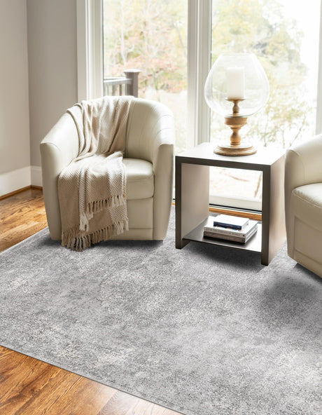 Gray 7' 1 x 10' Portland Rectangle Area Rug 85% Polypropylene & 15% Polyester Vintage Distressed Traditional Carpet for Home Decor for Sale at Rug Engine