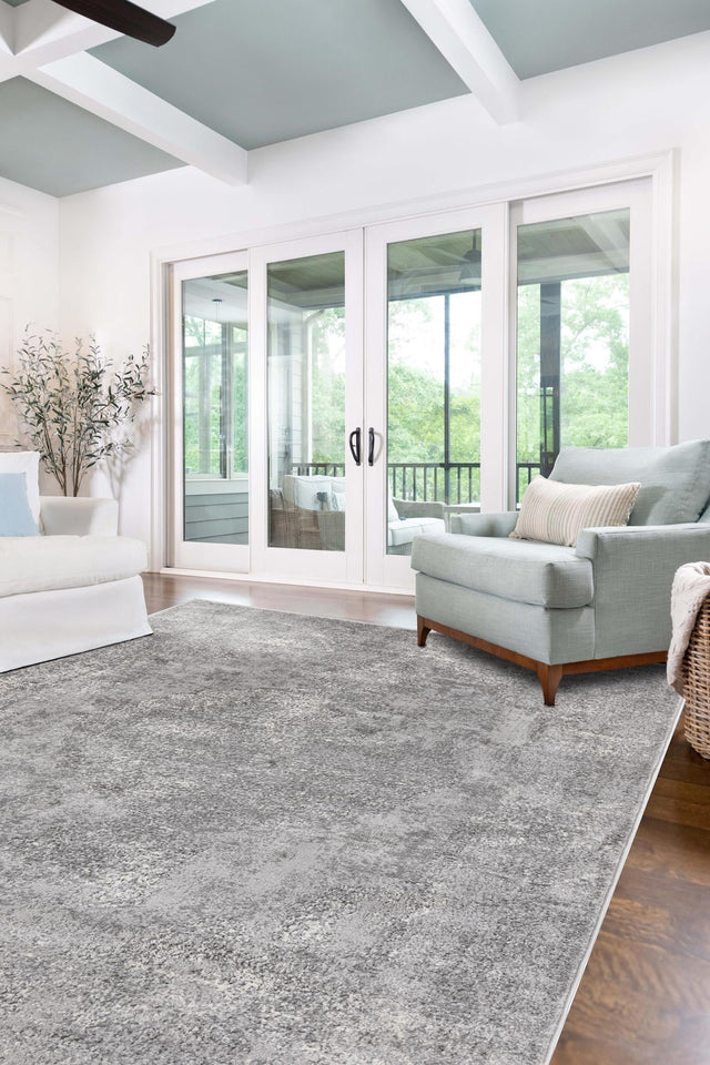 Gray 7' 10 x 10' Portland Rectangle Area Rug 85% Polypropylene & 15% Polyester Vintage Distressed Traditional Carpet for Home Decor for Sale at Rug Engine