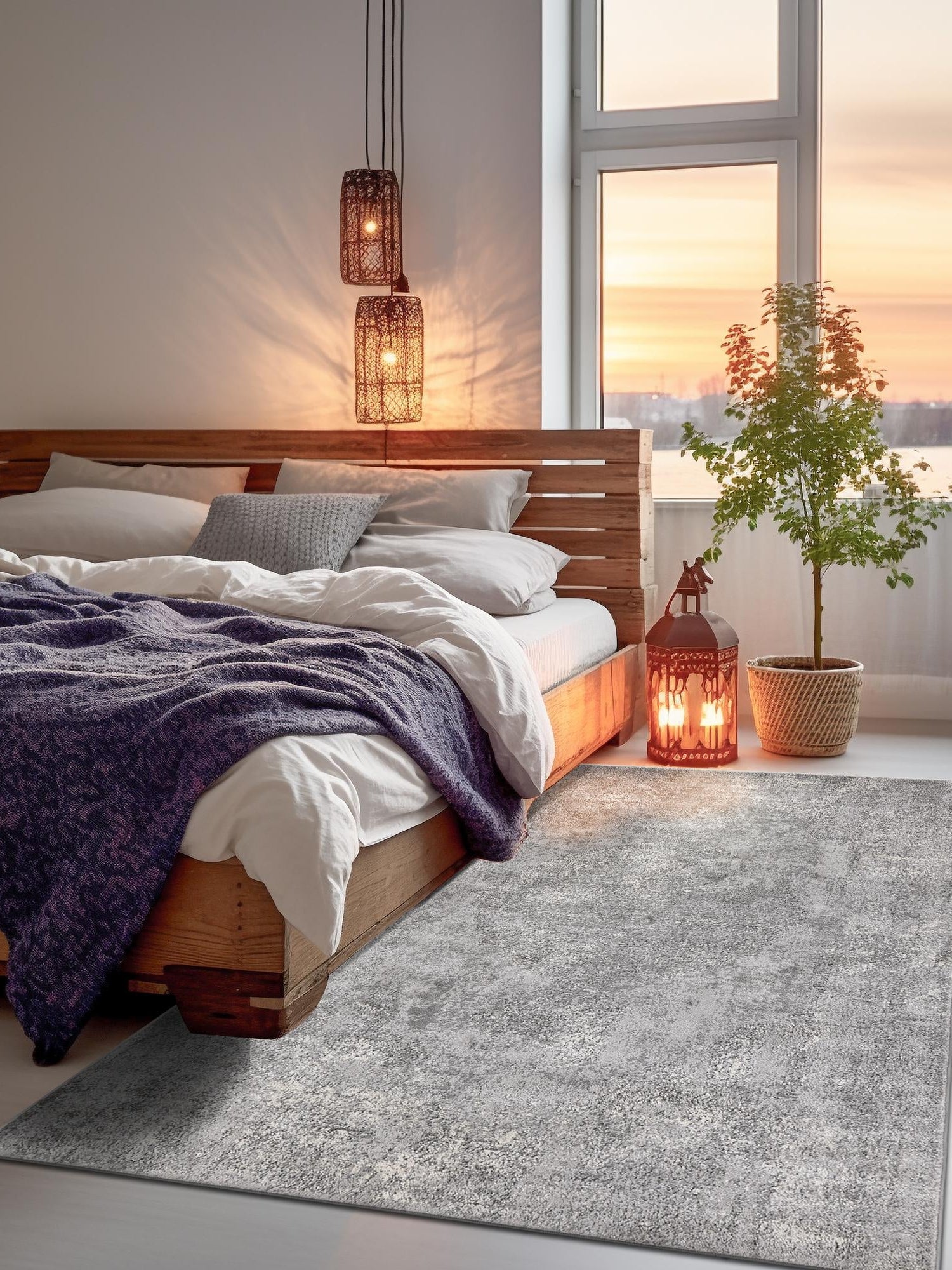 Gray 7' 1 x 10' Portland Rectangle Area Rug 85% Polypropylene & 15% Polyester Vintage Distressed Traditional Carpet for Home Decor for Sale at Rug Engine
