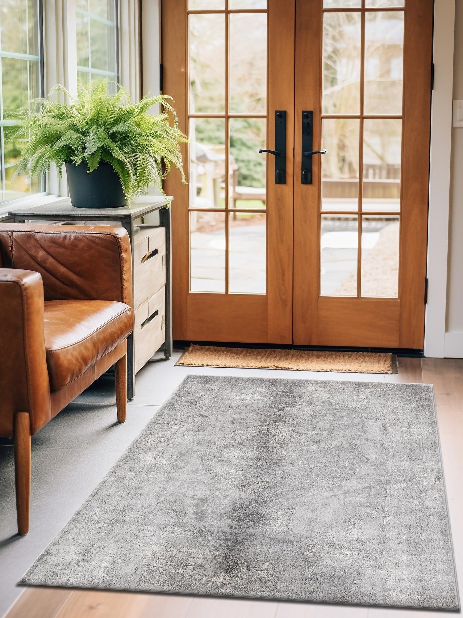 Gray 10' x 14' 1 Portland Rectangle Area Rug 85% Polypropylene & 15% Polyester Vintage Distressed Traditional Carpet for Home Decor for Sale at Rug Engine