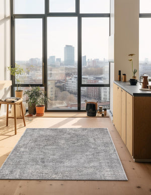 Gray 7' 10 x 10' Portland Rectangle Area Rug 85% Polypropylene & 15% Polyester Vintage Distressed Traditional Carpet for Home Decor for Sale at Rug Engine