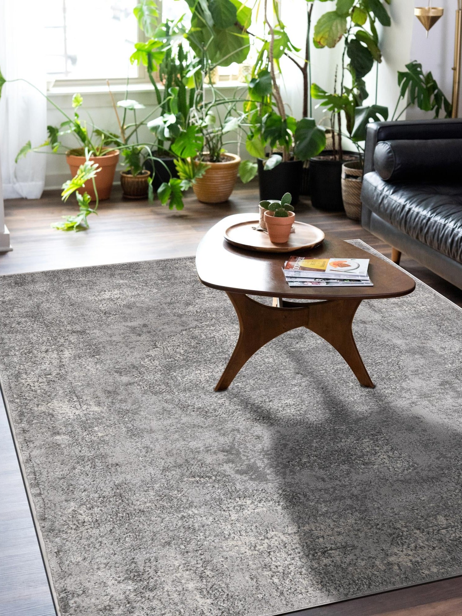 Gray 7' 1 x 10' Portland Rectangle Area Rug 85% Polypropylene & 15% Polyester Vintage Distressed Traditional Carpet for Home Decor for Sale at Rug Engine