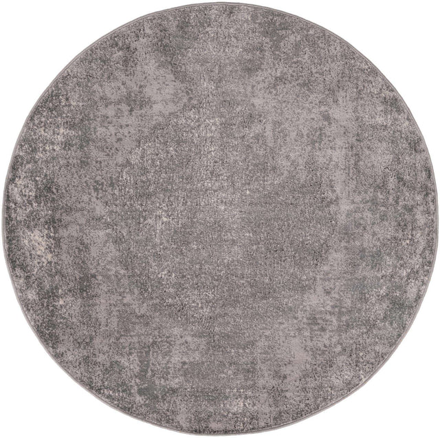Gray 5' 3 x 5' 3 Portland Round Area Rug 85% Polypropylene & 15% Polyester Vintage Distressed Traditional Carpet for Home Decor for Sale at Rug Engine