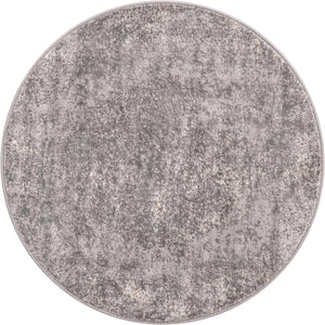 Gray 3' 1 x 3' 1 Portland Round Area Rug 85% Polypropylene & 15% Polyester Vintage Distressed Traditional Carpet for Home Decor for Sale at Rug Engine
