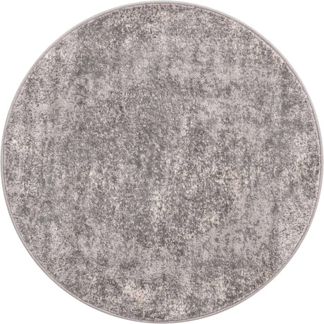 Gray 3' 1 x 3' 1 Portland Round Area Rug 85% Polypropylene & 15% Polyester Vintage Distressed Traditional Carpet for Home Decor for Sale at Rug Engine