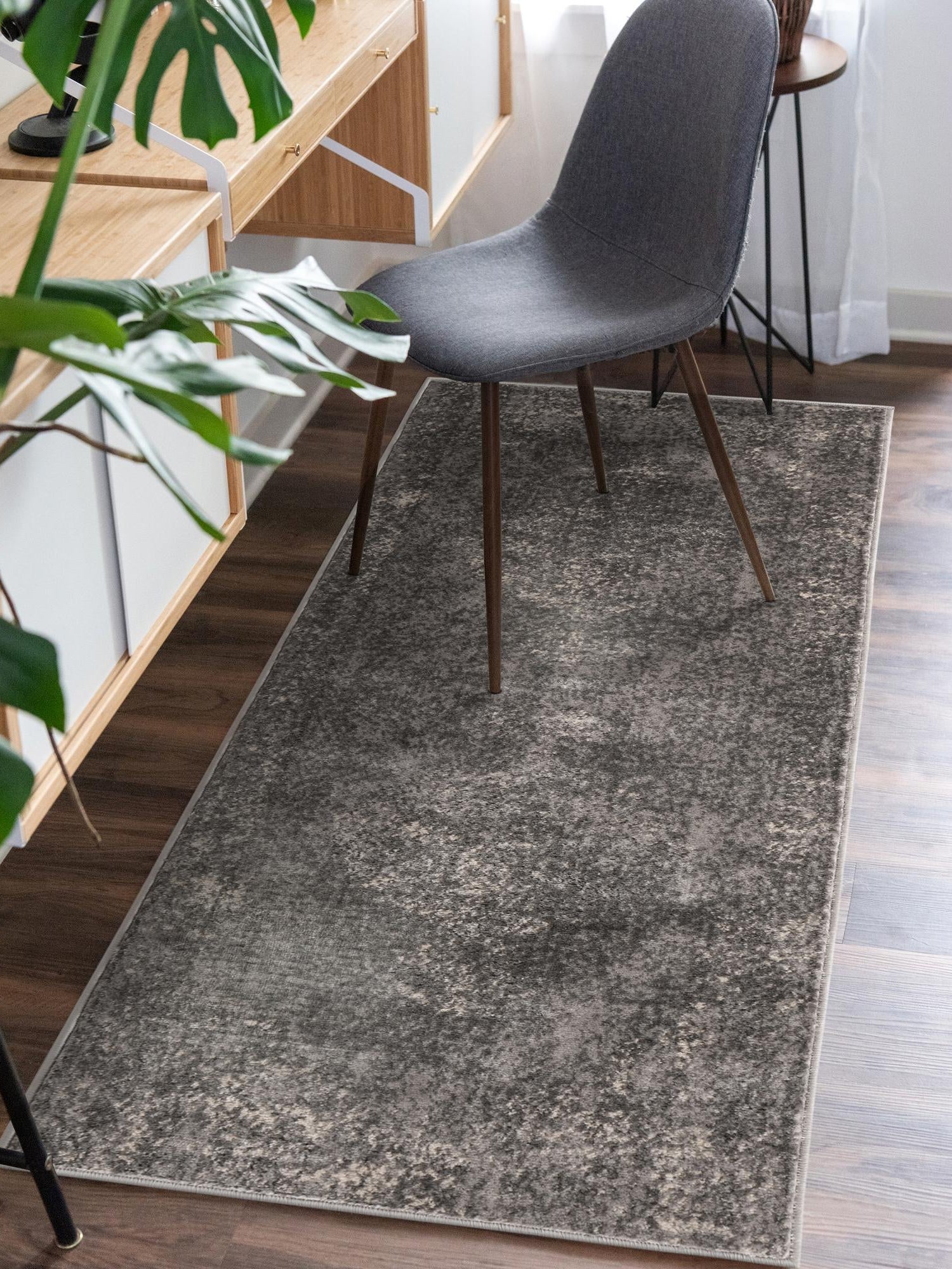 Gray 2' x 6' 1 Portland Runner Area Rug 85% Polypropylene & 15% Polyester Vintage Distressed Traditional Carpet for Home Decor for Sale at Rug Engine