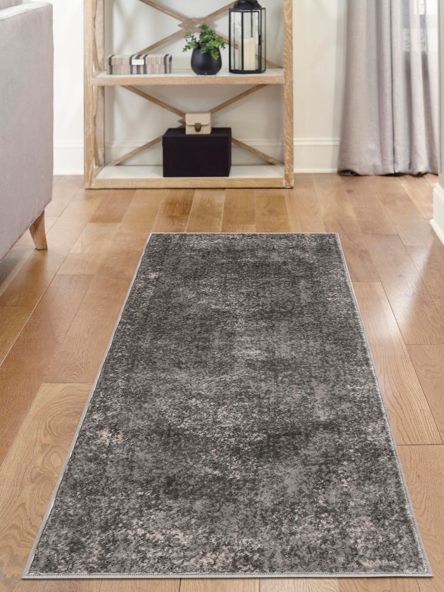 Gray 2' 2 x 12' Portland Runner Area Rug 85% Polypropylene & 15% Polyester Vintage Distressed Traditional Carpet for Home Decor for Sale at Rug Engine
