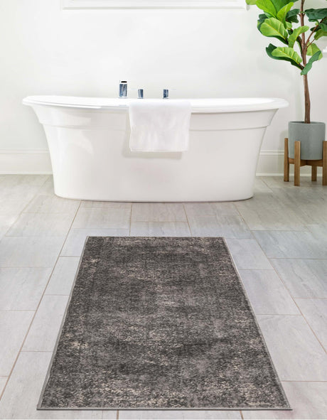 Gray 2' x 7' 1 Portland Runner Area Rug 85% Polypropylene & 15% Polyester Vintage Distressed Traditional Carpet for Home Decor for Sale at Rug Engine