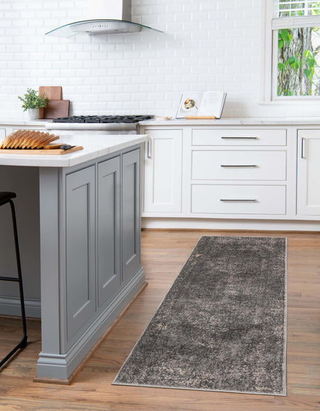 Gray 2' x 7' 1 Portland Runner Area Rug 85% Polypropylene & 15% Polyester Vintage Distressed Traditional Carpet for Home Decor for Sale at Rug Engine