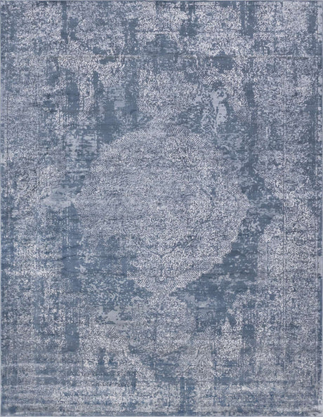 Blue 10' x 13' 1 Portland Rectangle Area Rug 85% Polypropylene & 15% Polyester Vintage Distressed Traditional Carpet for Home Decor for Sale at Rug Engine