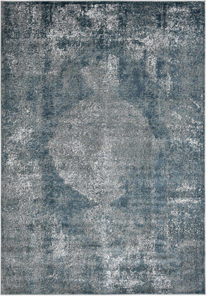Blue 7' 10 x 11' Portland Rectangle Area Rug 85% Polypropylene & 15% Polyester Vintage Distressed Traditional Carpet for Home Decor for Sale at Rug Engine