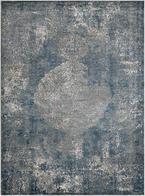 Blue 7' 10 x 10' Portland Rectangle Area Rug 85% Polypropylene & 15% Polyester Vintage Distressed Traditional Carpet for Home Decor for Sale at Rug Engine