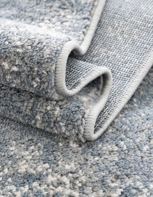 Blue 5' 3 x 5' 3 Portland Square Area Rug 85% Polypropylene & 15% Polyester Vintage Distressed Traditional Carpet for Home Decor for Sale at Rug Engine
