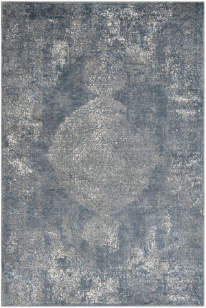 Blue 6' 1 x 9' Portland Rectangle Area Rug 85% Polypropylene & 15% Polyester Vintage Distressed Traditional Carpet for Home Decor for Sale at Rug Engine